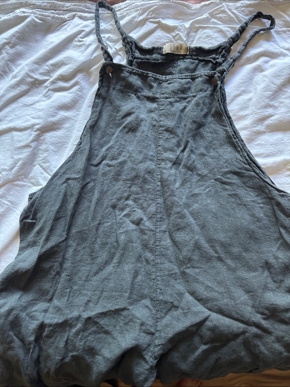 Relaxed Slate Gray Linen Romper - (Brand: )